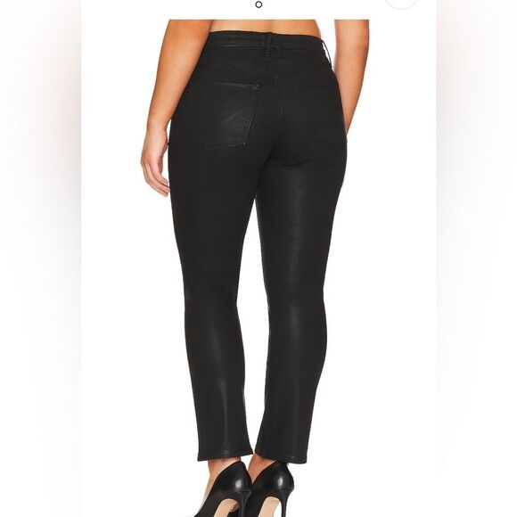 Good American straight coated black jeans size 8